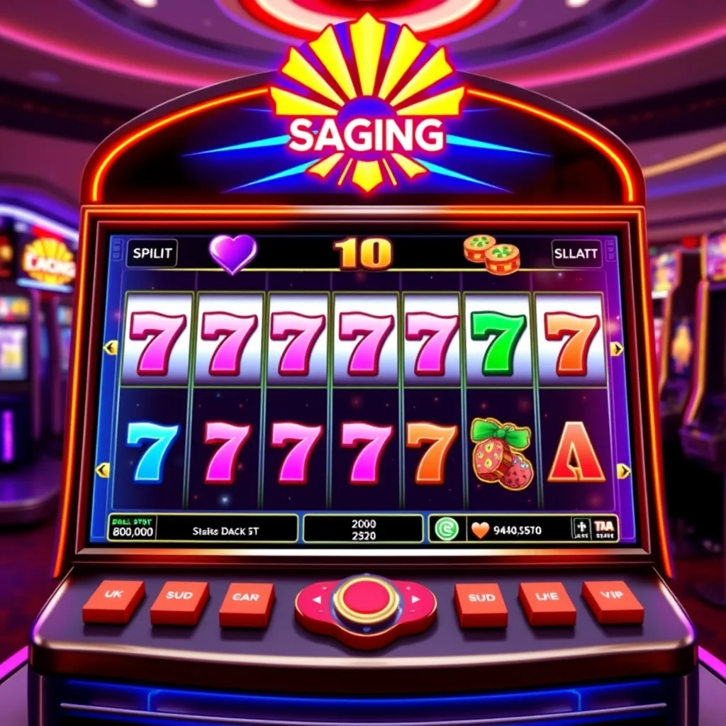 Vibrant online slot machine interface, modern design, digital casino theme